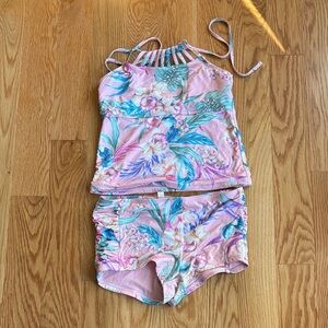 Hobie Pink Floral Tankini Swimwear